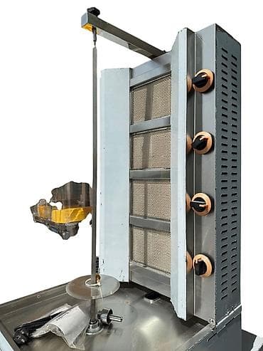 Газовый гриль для шаурмы/донера - Вертикальная жарочная установка с 4