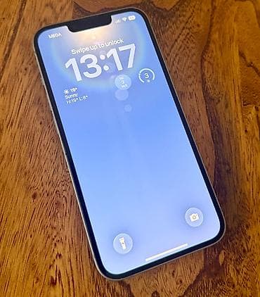 IPhone 14, Б/у, 128 ГБ, Голубой, Чехол, Кабель, Коробка, 84 %