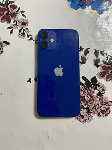 kindle 12: IPhone 12 mini, Б/у, 128 ГБ, Синий, Зарядное устройство, Кабель, Чехол, 100 % — 1