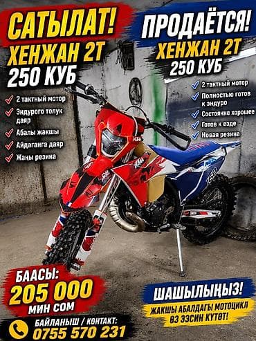 Мототехника: Эндуро 250 куб. см, Бензин, Чоңдор үчүн, Колдонулган — 1
