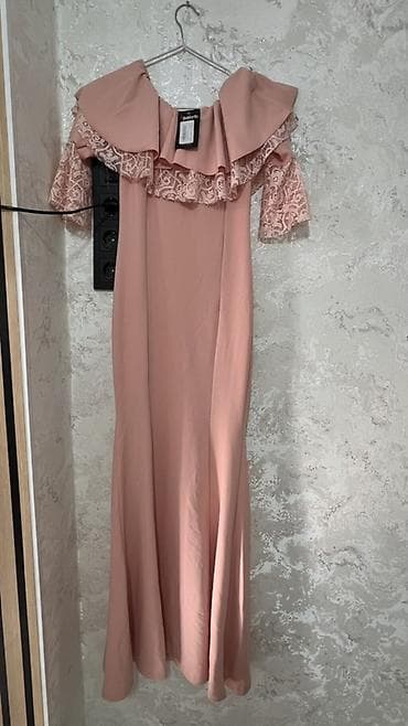 Платье вечернее, длина макси, нежно-розовый цвет. Модель с широким at lalafo.kg Платье вечернее, длина макси, нежно-розовый цвет. Модель с широким