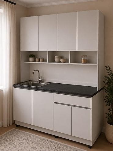 silver kitchen: Кухонный гарнитур, Новый, В рассрочку, ДСП, Платная доставка — 1