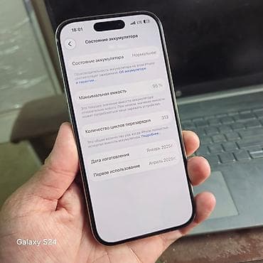 iphone 12 max: IPhone 16 Pro, 256 ГБ, Серебристый, Чехол, 95 % — 4