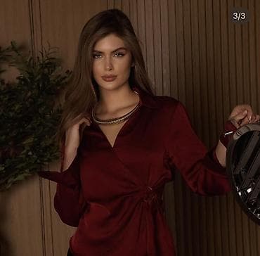 коралловые бусы цена: Повседневное платье, Длинная модель, На запах, L — 4