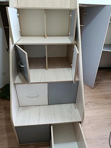 ниже: Детский модульный комплект: кровать-чердак с нижним спальным местом — 3