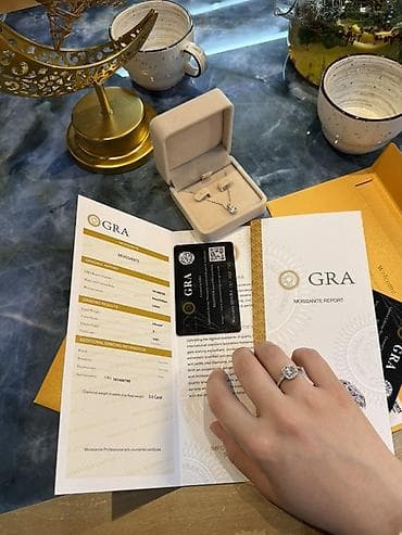 Свадебные платья: Кольцо с муассанит + комплект документов GRA - Центральный камень — 2