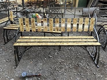 беседка из дерева: Скамейка Со спинкой, Без крыши — 4