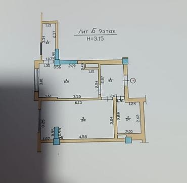 flat osh: 1 комната, 51 м², Элитка, 9 этаж — 6