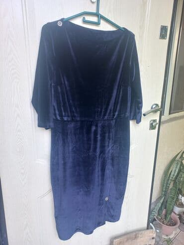 короткое трикотажное платье с длинным рукавом: Повседневное платье, Турция, Лето, M — 12