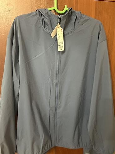 uniqlo мужская одежда: Ветровка, Осень-весна, Япония, С капюшоном, 2XL — 4
