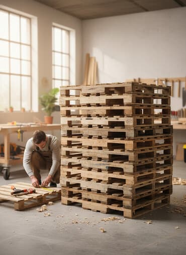 стол из поддона: Поддон Б/у, В наличии — 1