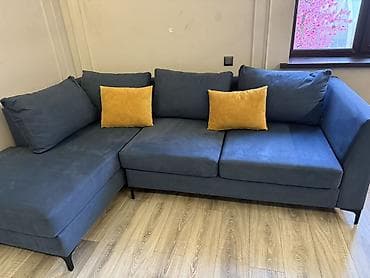 Угловой диван, C подушками, Трехместный