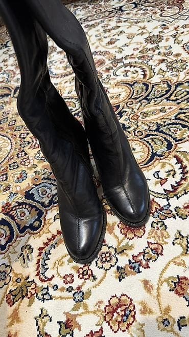 Оксфорды: Сапоги, 37.5, 38, Glossi, Б/у, цвет - Черный, Самовывоз — 3