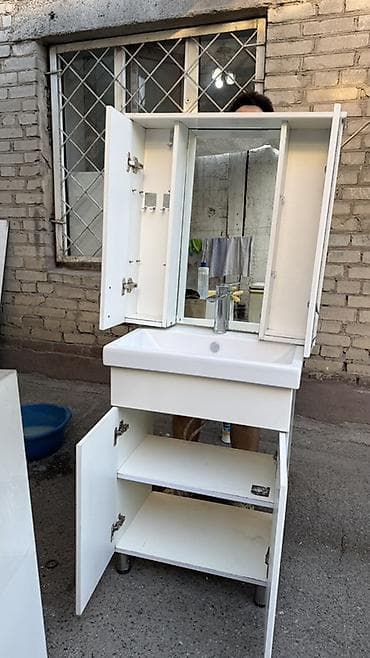Тумба с раковиной и зеркалом (комплект) Стильная, вместительная, в — 3
