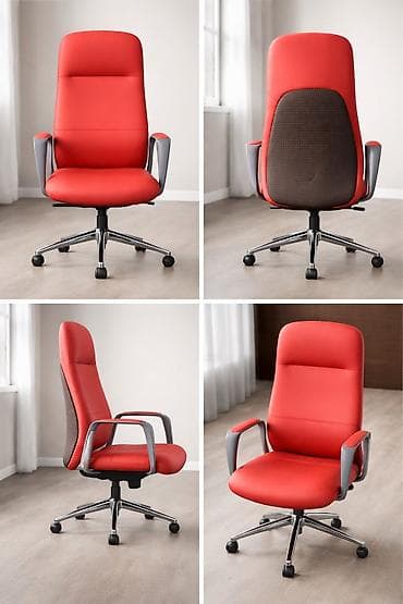 Офисные шкафы: Офисное кресло, Новый, С колесиками, цвет - Черный, Экокожа, Платная доставка — 6