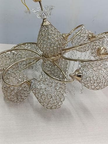 Люстры: Люстра потолочная с кристаллами, 8 плафонов - Основание и дуги — 4