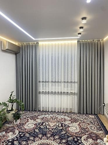 Комплект штор, Полиэстер, С тюлем в комплекте, Готовое изделие, Для зала — 1