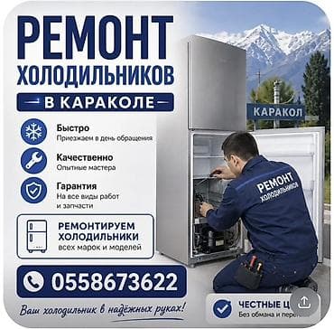 Техника жана электроника: Ремонт холодильников в Караколе - Выезд в день обращения — быстрое — 1