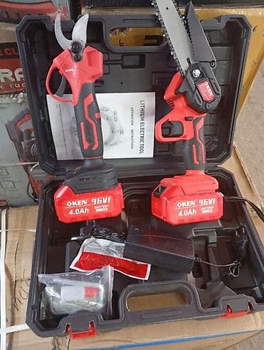 садовые инструменты: Комплект аккумуляторного садового инструмента O’KEN 96V Состав набора — 1