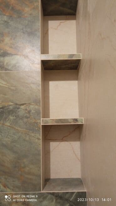 Дизайн, долборлоо: Дубалдарды коюу үчүн даярдоо, Дубалдарды грунттоо үчүн даярдоо, Плиткаларды кесүү | Карапа плиткасы, Керамогранит плиткасы, Мозаика плиткасы 6 жылдан ашык тажрыйба — 9