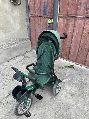 foo foo: Детский трехколесный велосипед-коляска AMICO, зелёный. Особенности и — 1