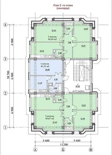 комната сатылат: 3 бөлмө, 85 м², Элитка, 5 кабат — 1