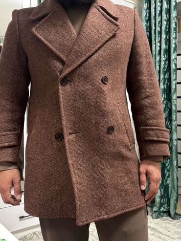 военный бушлад: Пальто, Классика, Осень-весна, Овечья шерсть, Короткая модель, Двубортная модель, XL — 1