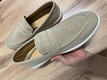 Мужские лоферы (пенни-лоферы) из светло-бежевой замши Заказывал себе