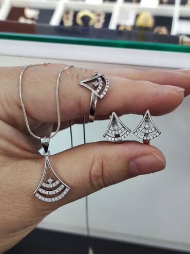 свадебные наборы ручной: Серебро 925 пробы Серебряный Комплект + цепочка Размеры имеются — 1