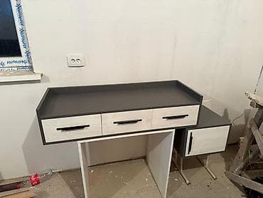 Раскройные столы: Офисный стол, Нерегулируемый, цвет - Серый, Прямоугольный, ЛДСП — 1