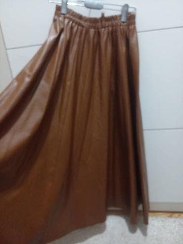 кожаные шорты: Юбка, Модель юбки: Трапеция, Миди, По талии — 2