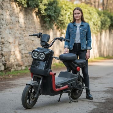 дополнительные фары на скутер: Электрический скутер/мопед с двойной круглой LED-фарой. Особенности — 1