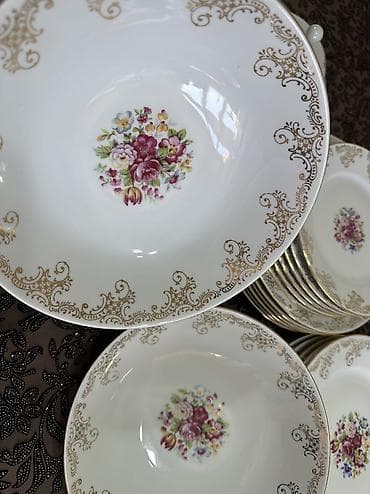 Аксессуары для кухни: Новый чешский столовый сервиз на 6 персон с красивым цветочным принтом — 8