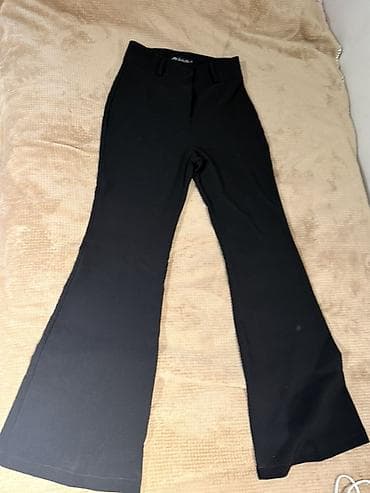 штаны клеш: Черные брюки-клеш - Фасон: расклешённые от колена, классический крой — 1