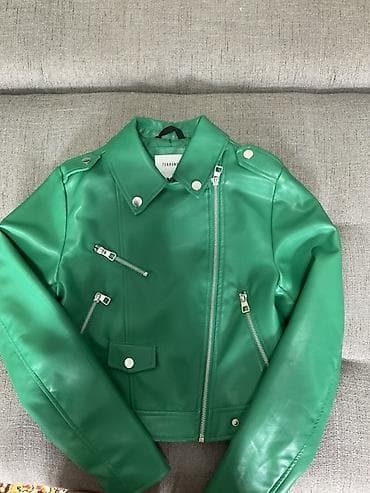 Женская одежда: Кожаная куртка, Косуха, Экокожа, Укороченная модель, XS — 3