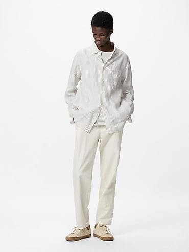 джинсы слоучи: Мужская рубашка, M, L, Uniqlo, Новый, цвет - Белый, Самовывоз, Бесплатная доставка, Платная доставка — 8