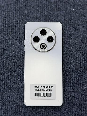 Техника и электроника: Tecno Spark 30, Б/у, 256 ГБ, цвет - Белый, 2 SIM — 2