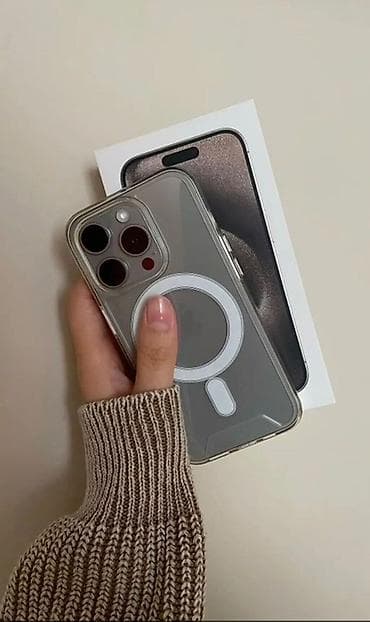 ноутбуки apple бишкек: IPhone 15 Pro Max, Колдонулган, 256 ГБ, Natural Titanium, Куту, 83 % — 1