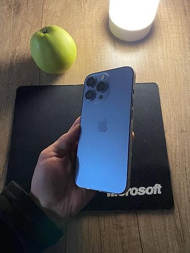 apple 13 mini: IPhone 13 Pro, Б/у, 128 ГБ, Sierra Blue, Зарядное устройство, Защитное стекло, Чехол, 100 % — 1