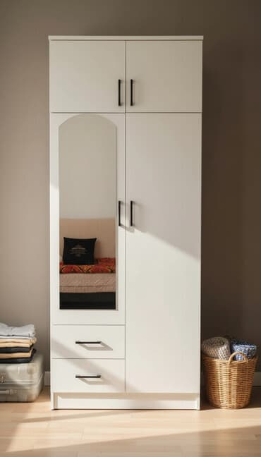 зеркало сколько стоит: Шкаф для одежды, Прямой, ЛДСП — 1