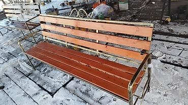 кованые скамейки: Скамейка Металл, Со спинкой, Без крыши — 8