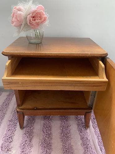 small table: Прикроватная тумба в стиле mid-century из натурального шпона — 2