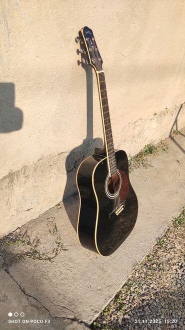 Гитары: Акустическая гитара (вестерн/дредноут), черный глянцевый корпус с — 3