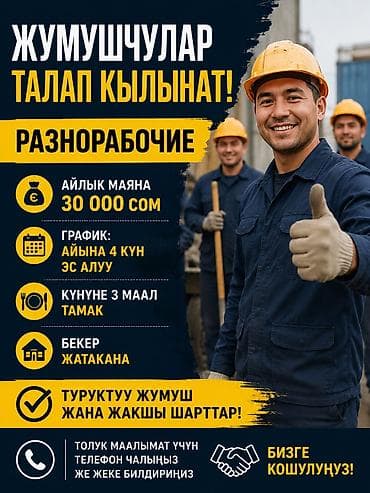 Требуется Разнорабочий, Оплата: Дважды в месяц