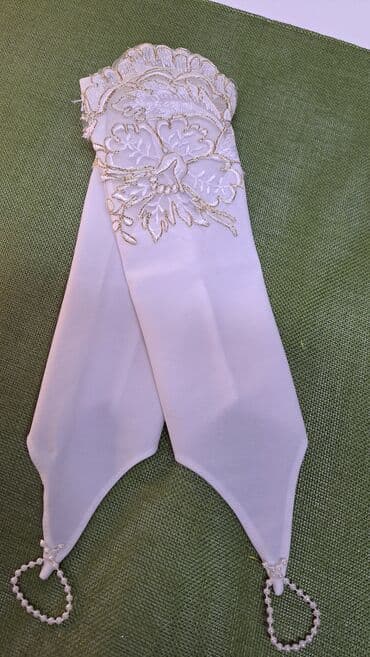 купить золотые серьги с жемчугом: Перчатки, варежки, Женские, Новый, цвет - Белый — 7