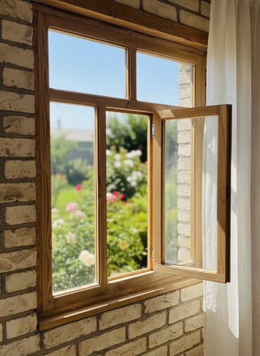 Жыгач терезе эки айнектуу бу абалы жакшы