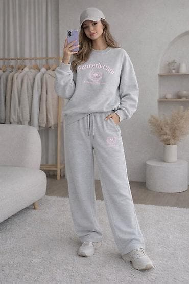 женский спартивка: Спортивный костюм, Свитшот, Китай, С надписью, Стандарт — 1