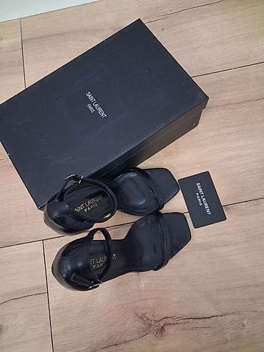 Босоножки, сандалии, шлепанцы: Босоножки, 35, 35.5, 36, Yves Saint Laurent, Б/у, цвет - Черный, Самовывоз, Платная доставка — 3