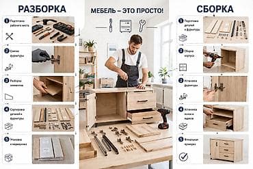 Перегородки на заказ: Сборка и разборка мебели Услуги: - Шкафы-купе - Кухни - Кровати - — 1