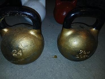 Гири: Гири классические чугунные. Комплектация и веса: - 2 шт. по 24 кг — 2